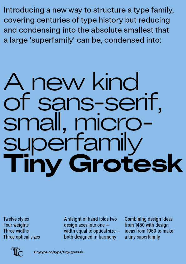 The specimen PDF for Tiny Grotesk